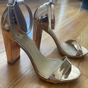Elegant Rose Gold High Heel Sandals